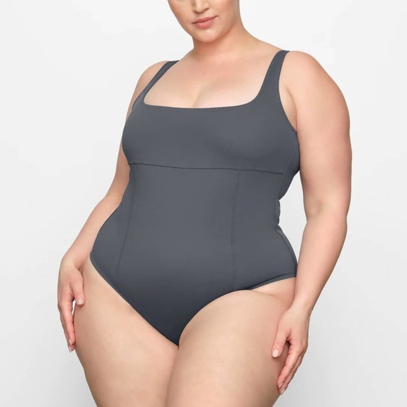 SKIMS Other - SKIMS Shaping Swim Tank One Piece in Gunmetal Size Medium